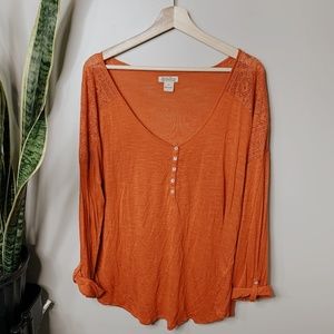 Lucky Brand Tops - • LUCKY BRAND • orange cut out shoulder top Lucky Brand Tops - • LUCKY BRAND • orange cut out shoulder top
